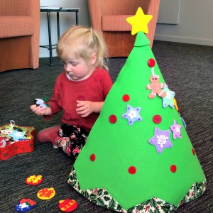 Conical felt Christmas tree